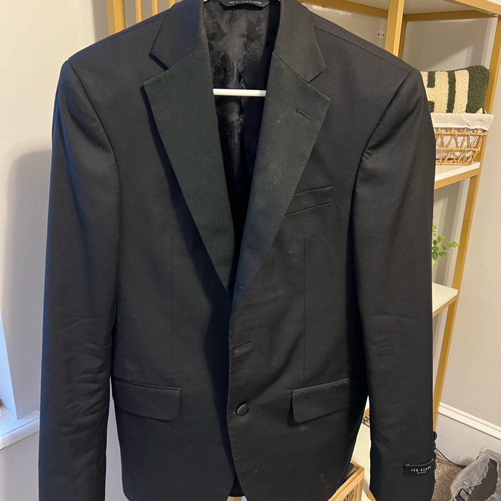 Ted Baker London Black Single-Button Tuxedo Blazer